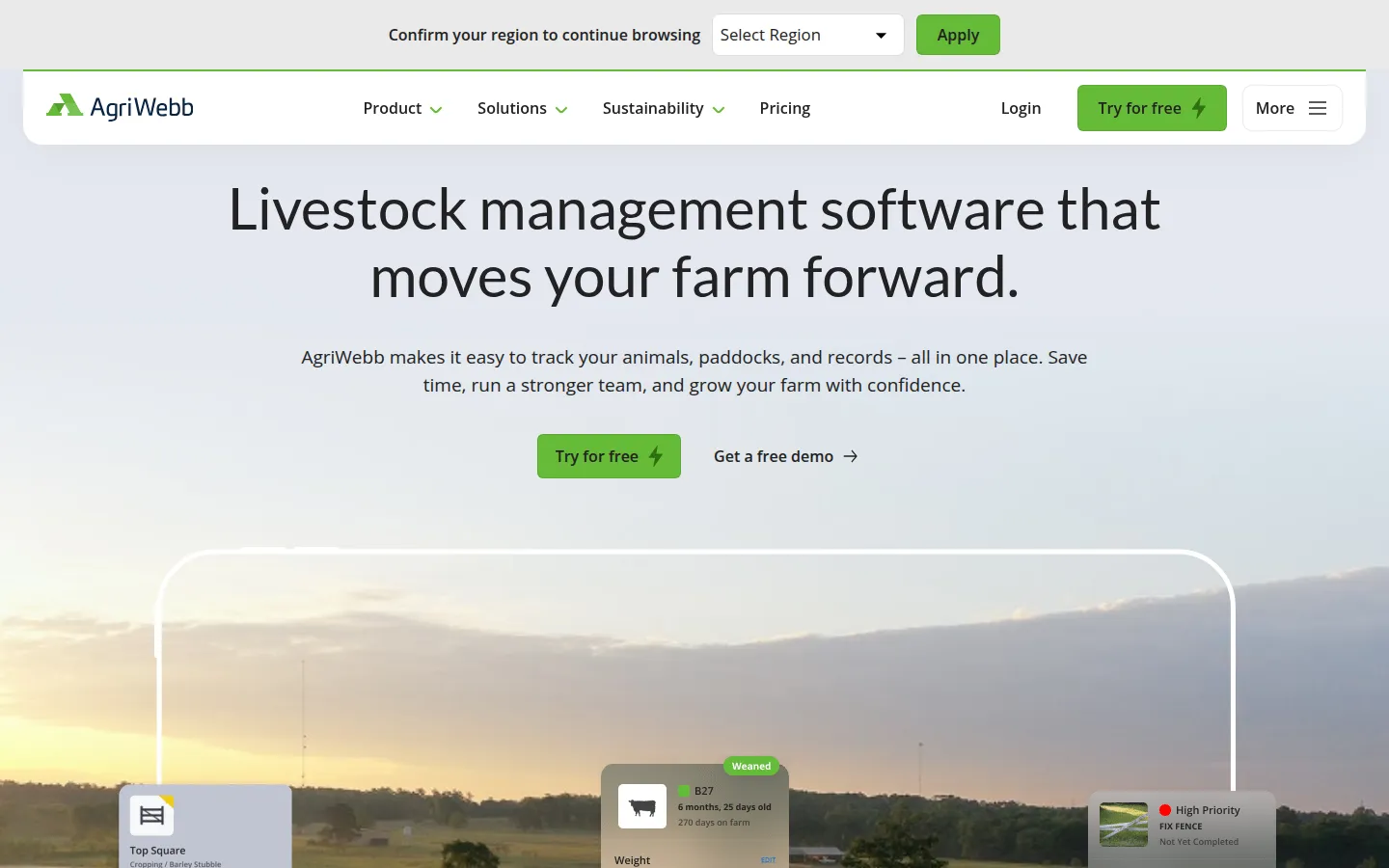 AgriWebb website