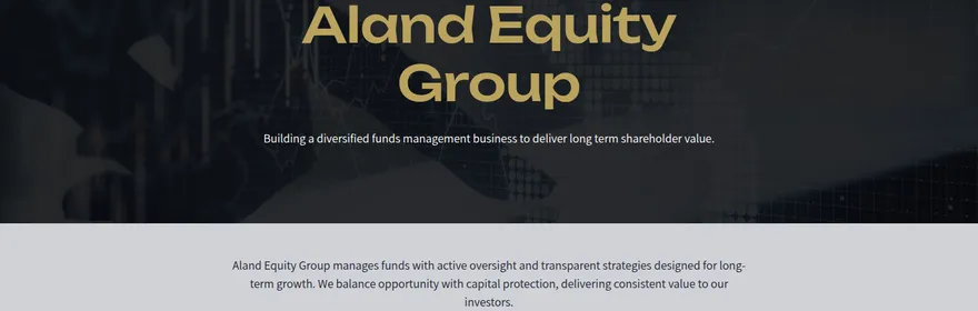 Aland Equity Group website, a client of Q Agency