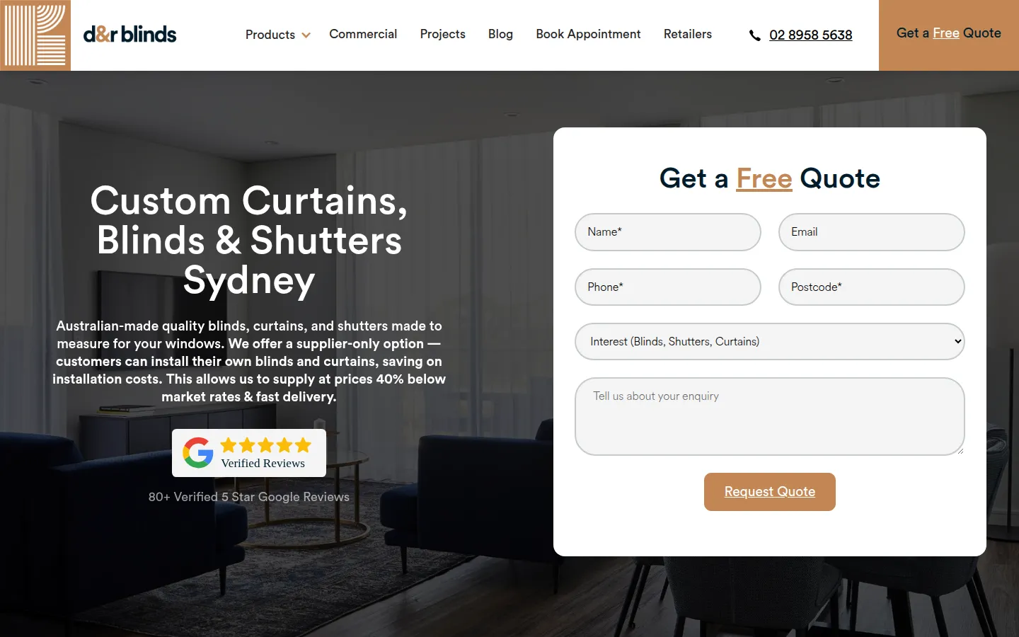 D&R Blinds website