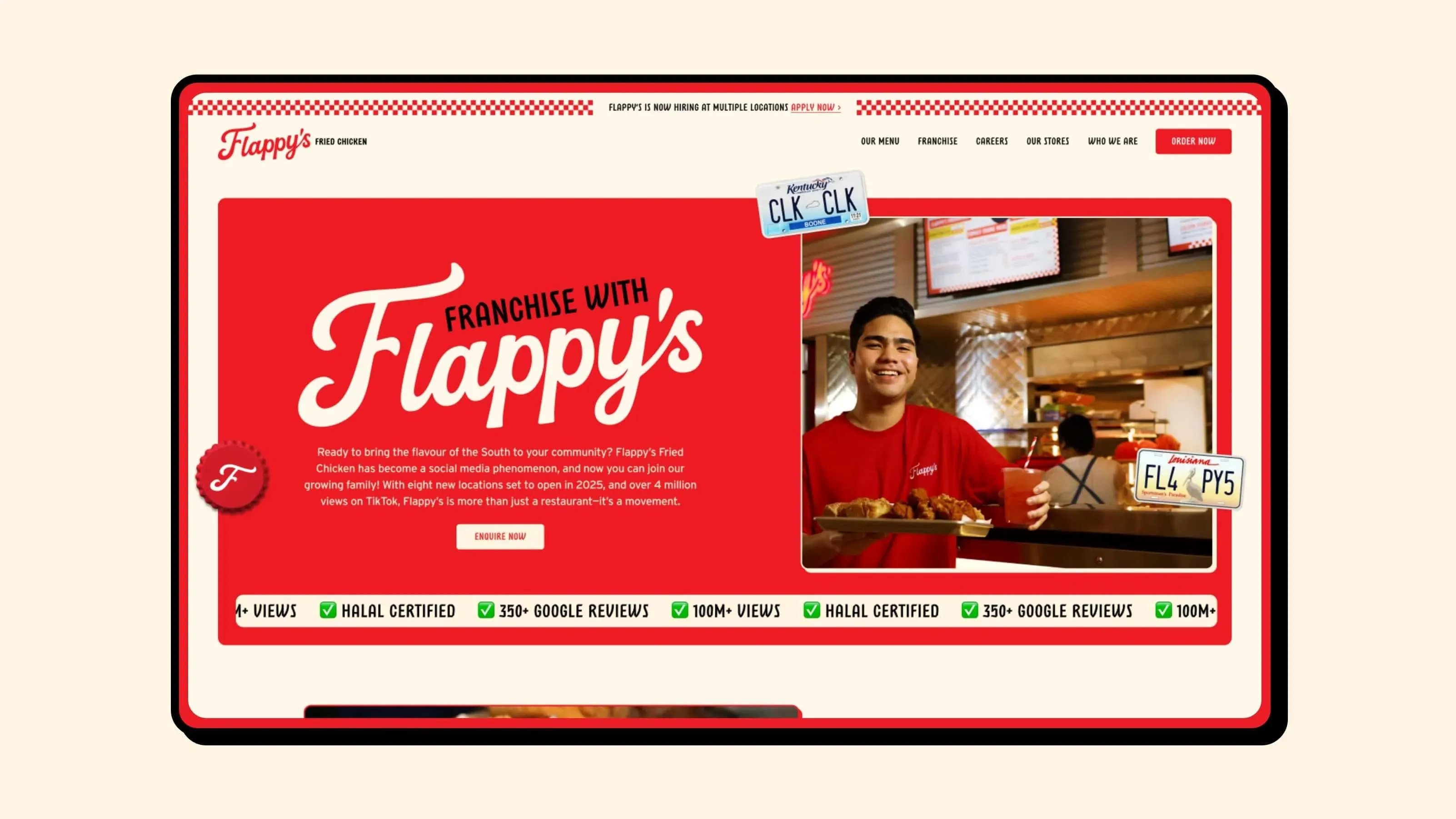 Flappy's Fried Chicken website by Q Agency