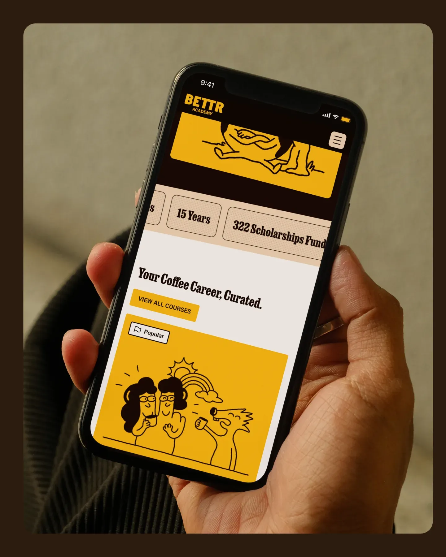 Bettr Academy website on mobile, by Q Agency