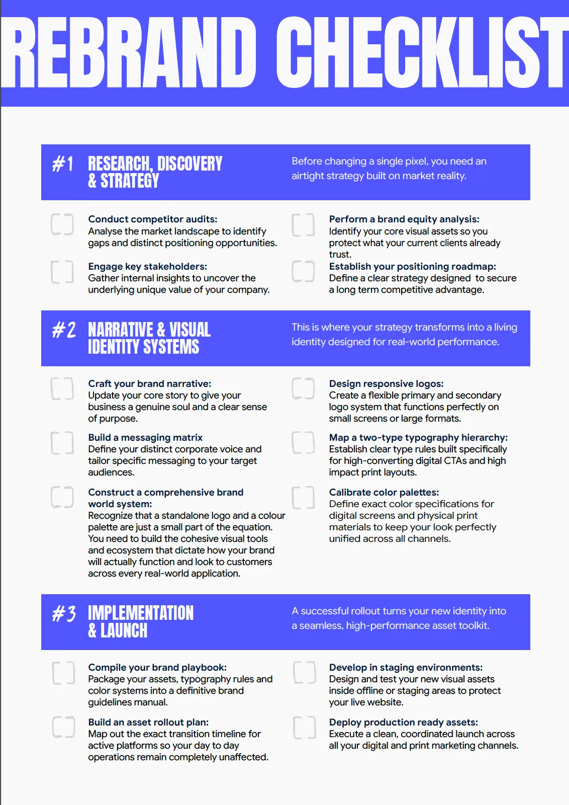 Professional Rebrand Checklist cover