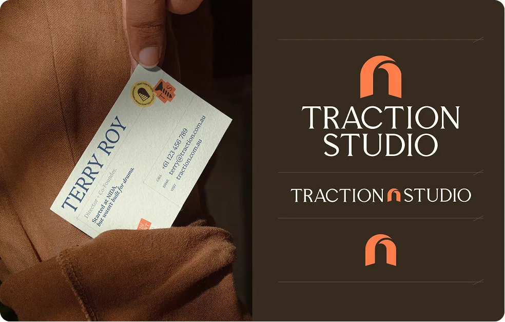 Traction Studio business card and logo suite